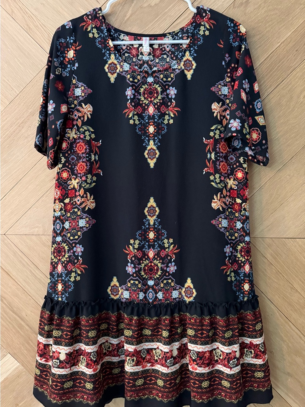 Xhilaration Black Floral Medallion Mini Dress
